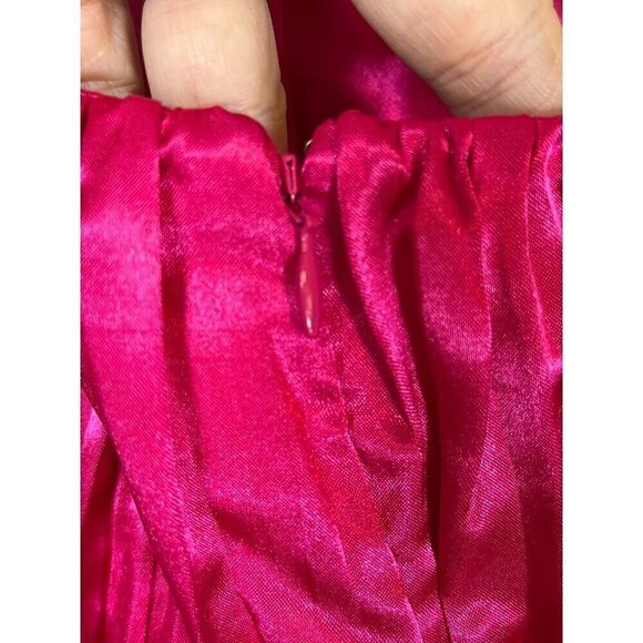 Anthropologie Dress 14 Maeve Pink Satin Mini Bow Tie Feminine Retro Sexy Vegas - Picture 12 of 16